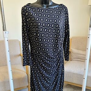 Ralph Lauren Black Dress with Gold Circles